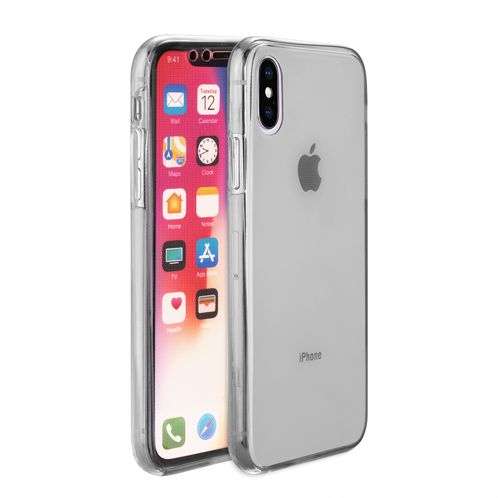 Slim Clear Soft TPU Silicone Gel Shockproof Case Back Cover Shell for iPhone X/XS - Grey