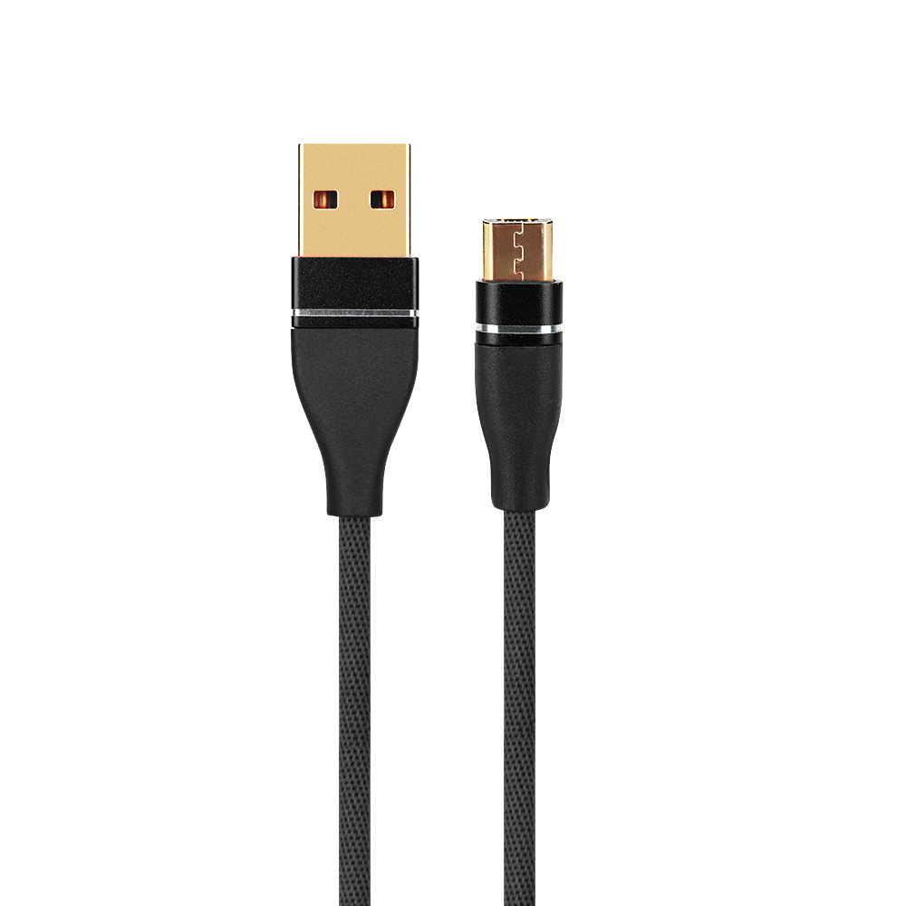 1M Luxury Micro USB Data Sync Charger Cable Lead for Android Phones - Black