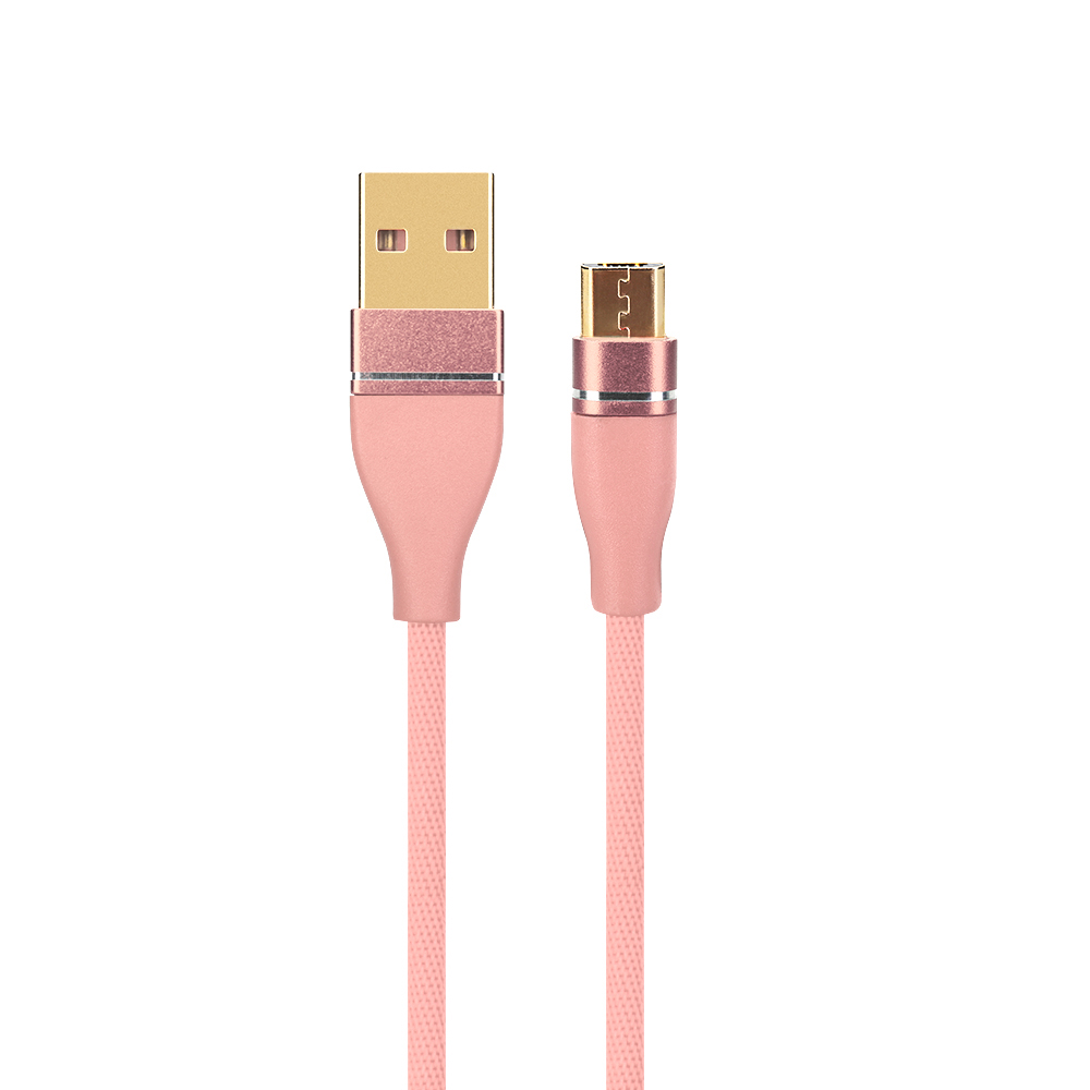 1M Luxury Micro USB Data Sync Charger Cable Lead for Android Phones - Pink