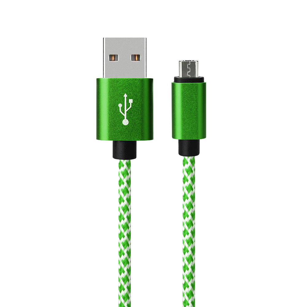 1M Micro USB Fashion Braided Charging Cable Wire for Android Phones - Green