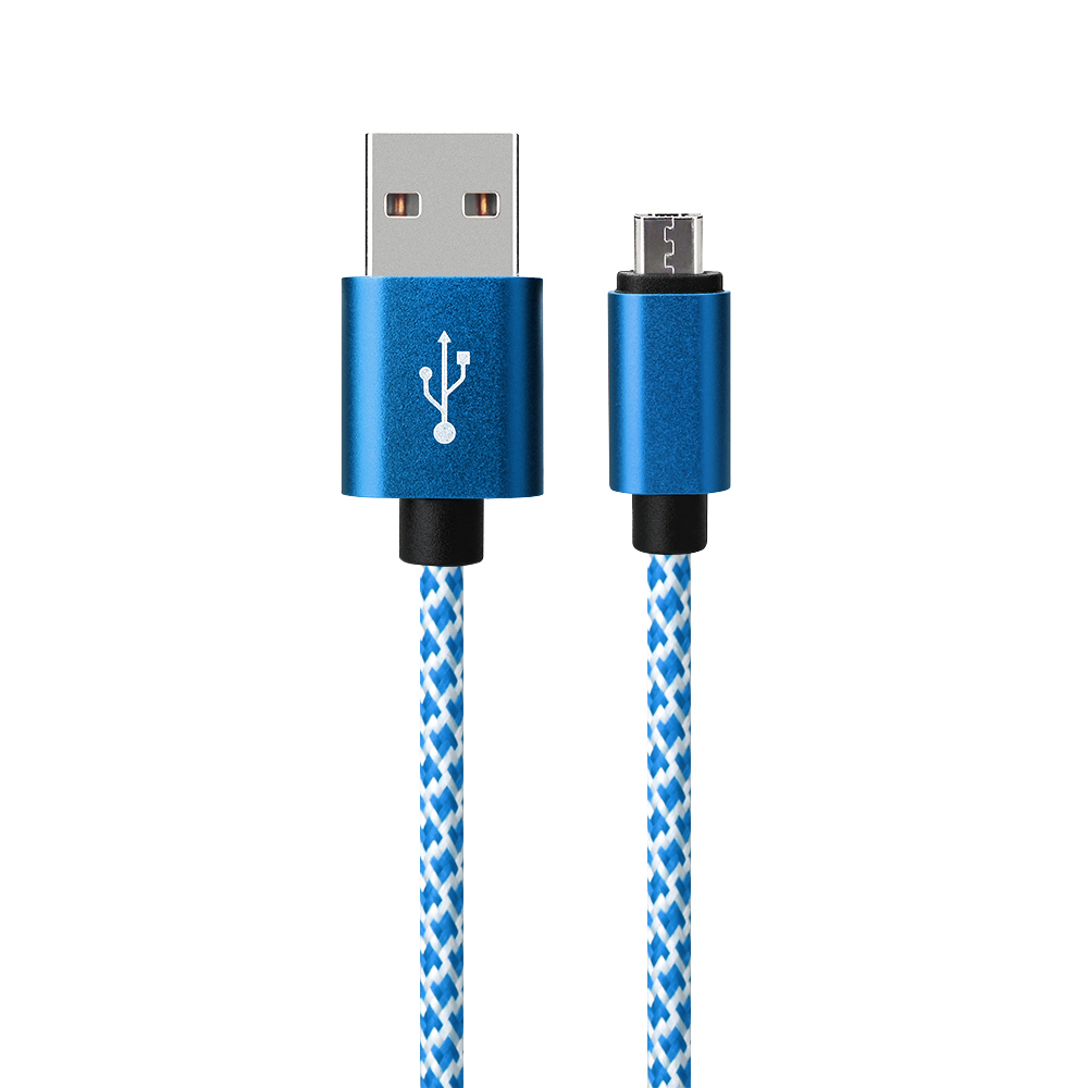 1M Micro USB Fashion Braided Charging Cable Wire for Android Phones - Blue