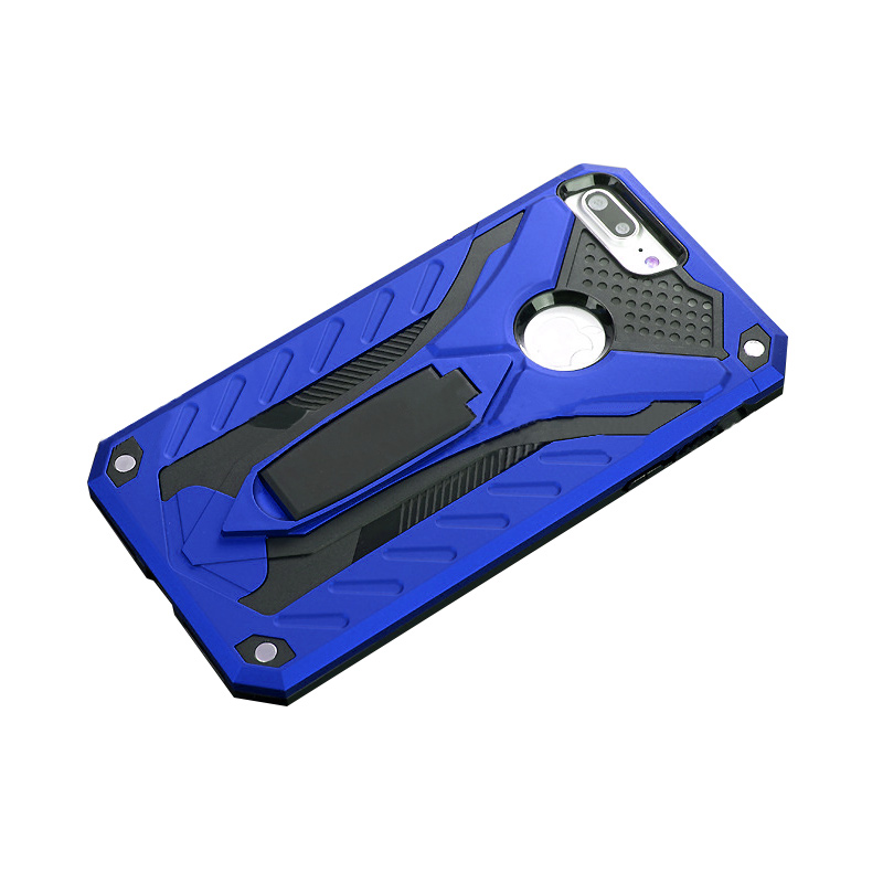 Armor Shockproof Hybrid Rugged Rubber Protective Hard Stand Case Cover for iPhone 7/8 Plus - Blue