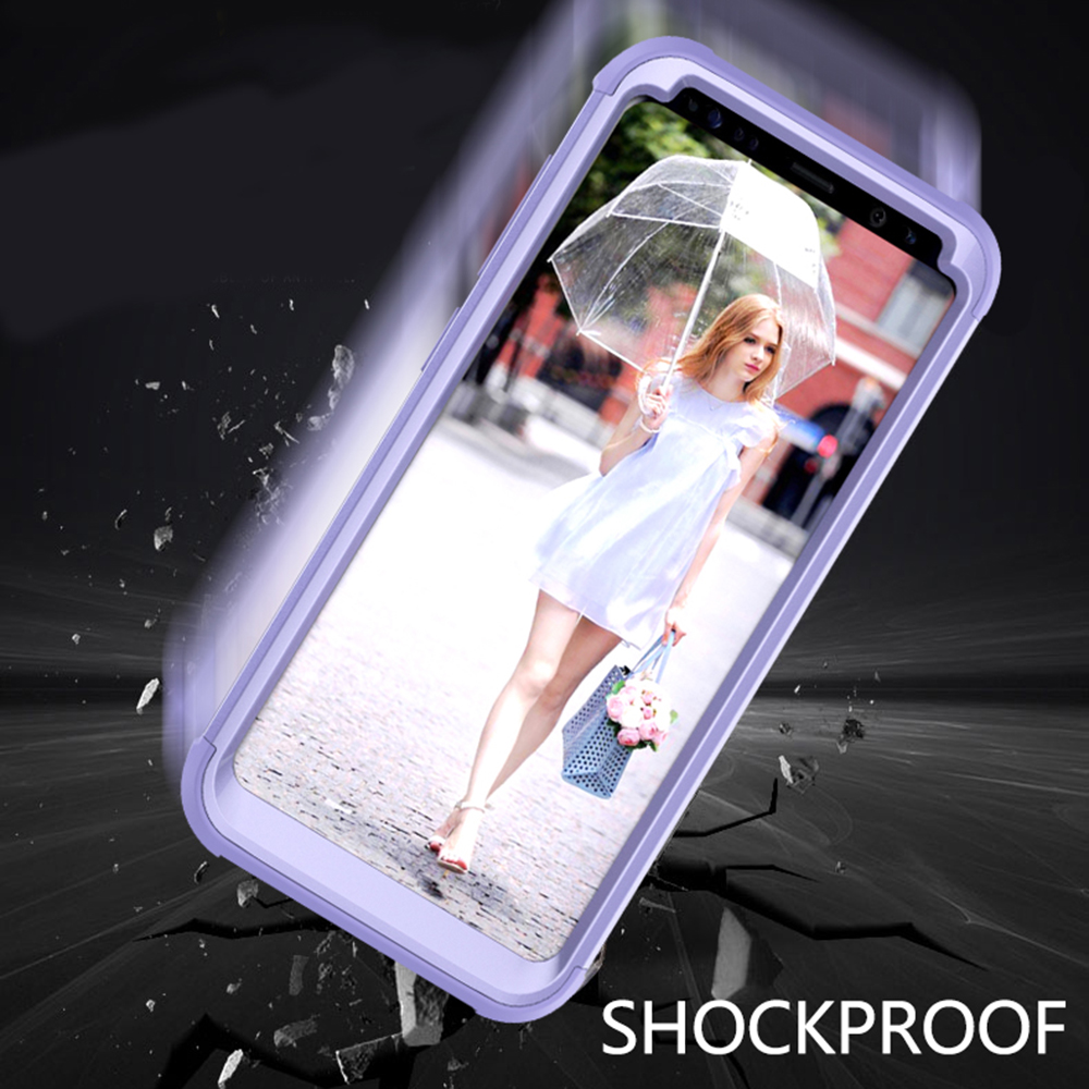 Heavy Duty Shockproof Case Slim PC+TPU Bumper Back Cover for Samsung S8 Plus - Purple