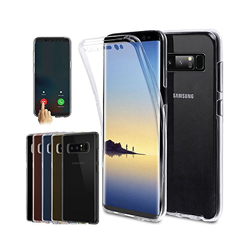 360 Degree Full Coverage Case Crystal Soft TPU Silicone Shockproof Cover for Samsung Note 8 - Blue