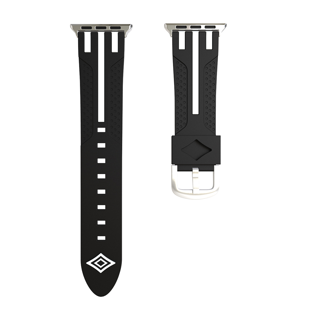 38mm Replacement Watch Band Breathable Silicone Wristband Strap for Apple Watch - Black+White