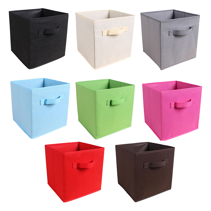 27x27CM Foldable Storage Box Collapsible Folding Home Clothes Toys Books Organizer - Black