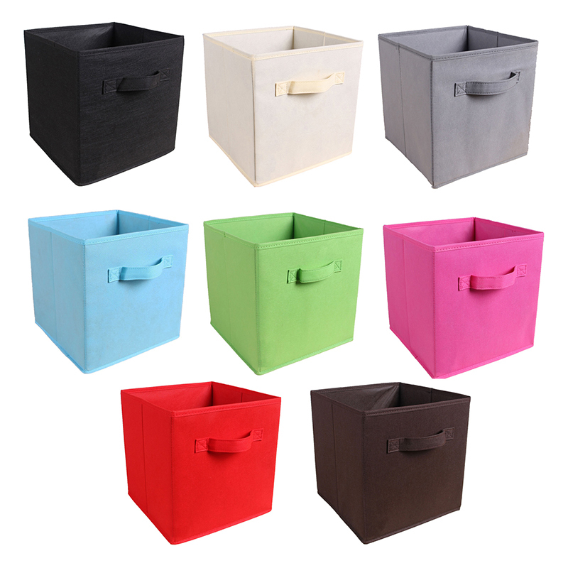 27x27CM Foldable Storage Box Collapsible Folding Home Clothes Toys Books Organizer - Blue