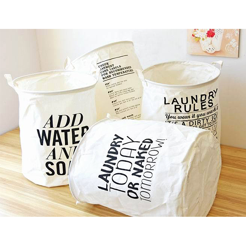 40x50CM Letter Printing Laundry Basket Foldable Large Storage Bins for Clothes Toys - LAUNDRY RULESLAUNDRY TODAY OR ANKED TOMORROW
