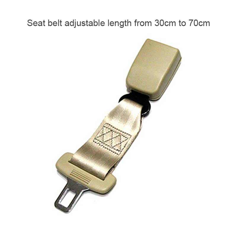 2.2CM-Wide Buckle Car Seat Belt Extender Safety Adjustable Extension Belt - Beige