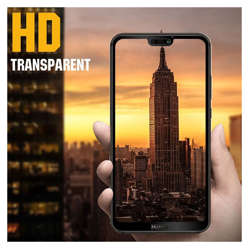 9H Hardness HD Clear Tempered Glass Screen Protector for Huawei P20 Lite - Black