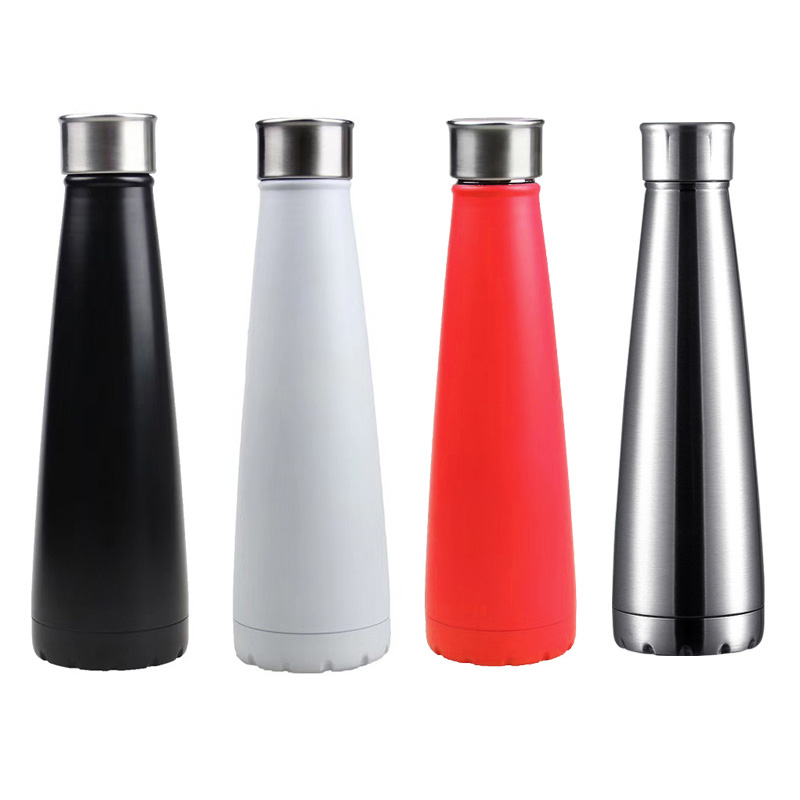 450ML Double Wall Stainless Steel Pyramid Vacuum Insulated Water Flask Bottle - Red
