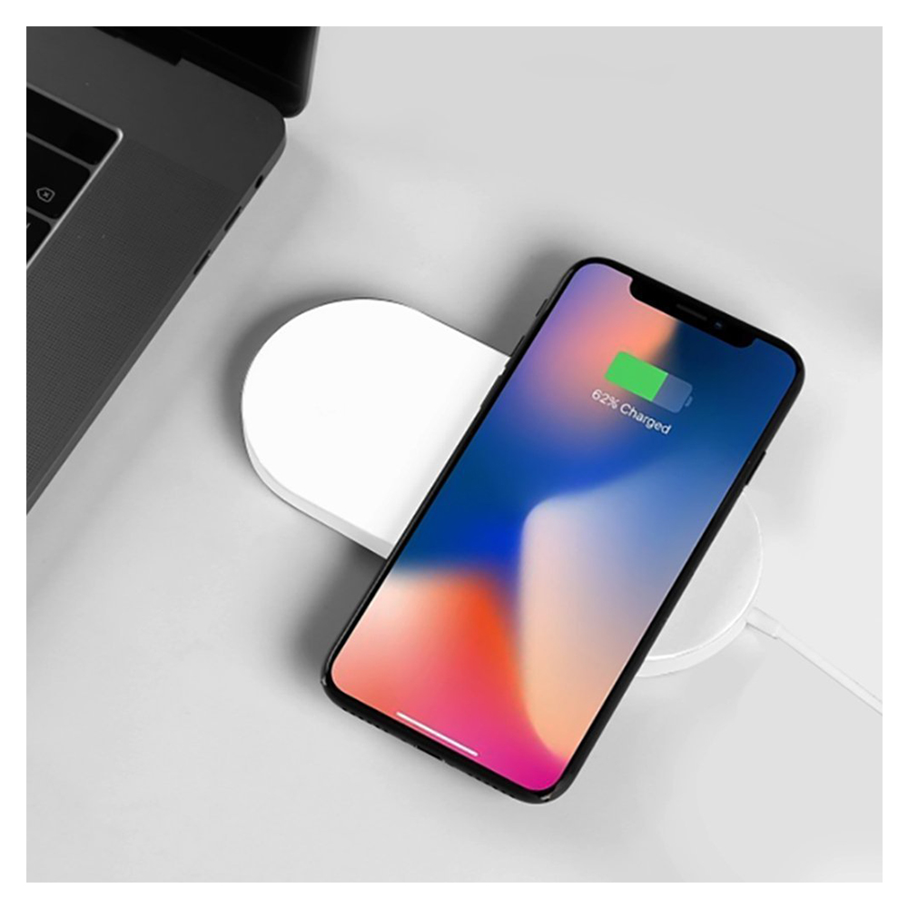 Qi Wireless Charger 2in1 Charging Dock Pad for iPhone X/8/8 Plus Apple Watch