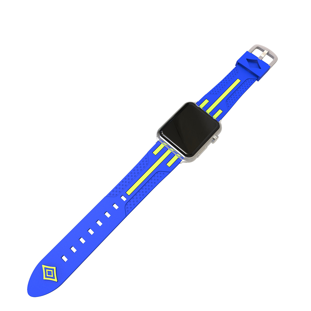 42mm Apple Watch Soft Silicone Watchband Breathable Sports Replacement Watch Wrist Strap - Blue+Green