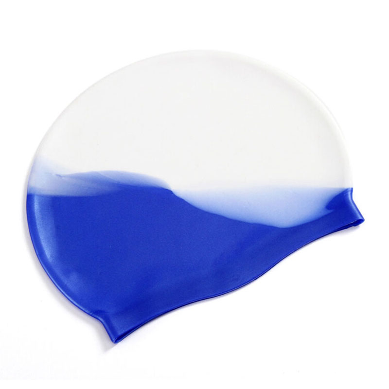 Colorful Silicone Rubber Swimming Cap Unisex Adult Kids Waterproof Shower Swim Hat - Color 1