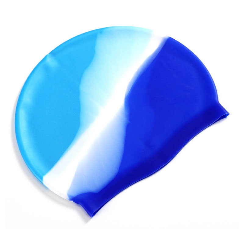 Colorful Silicone Rubber Swimming Cap Unisex Adult Kids Waterproof Shower Swim Hat - Color 4