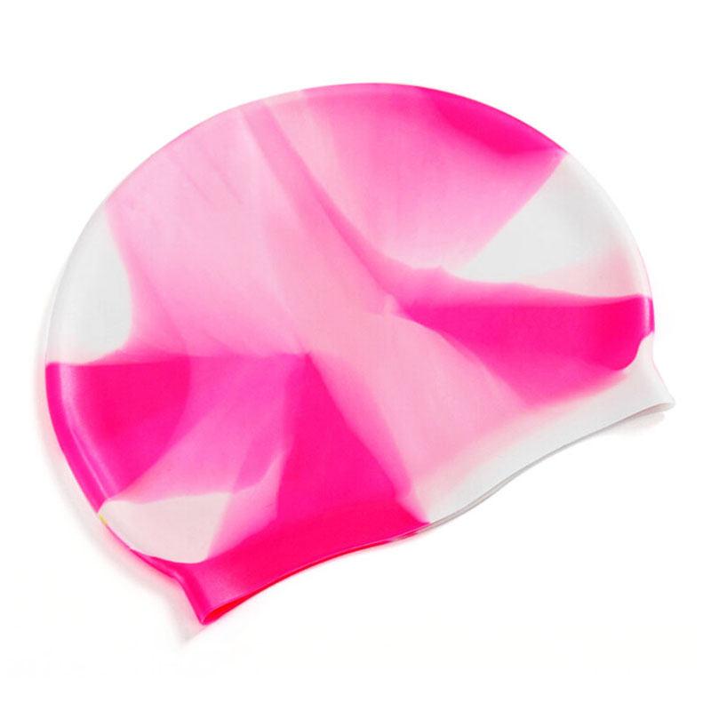 Colorful Silicone Rubber Swimming Cap Unisex Adult Kids Waterproof Shower Swim Hat - Color 9