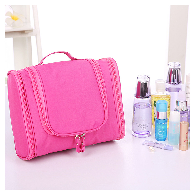 Waterproof Hanging Toiletry Bag Portable Travel Toilet Wash Cosmetic Makeup Suitcase Organizer - Rose Red