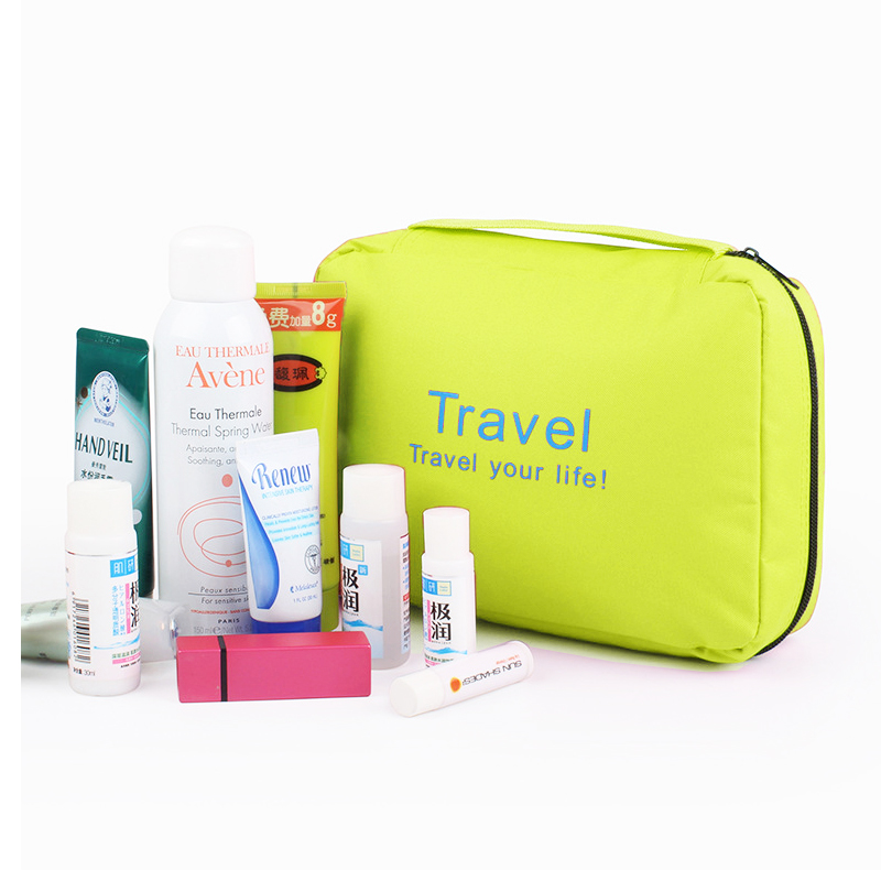 Travel Hanging Waterproof Toiletry Bag Portable Cosmetic Makeup Bathroom Organizer - Green