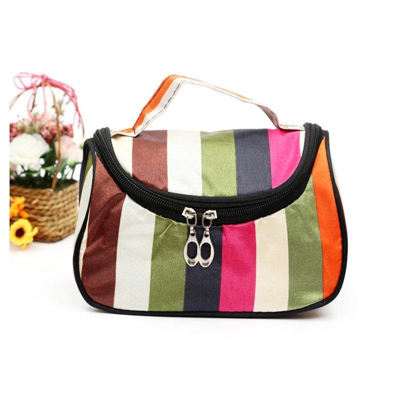 Fashion Waterproof Cosmetic Makeup Bag Pouch Protable Travel Toiletry Organizer Case - Colored Stripes