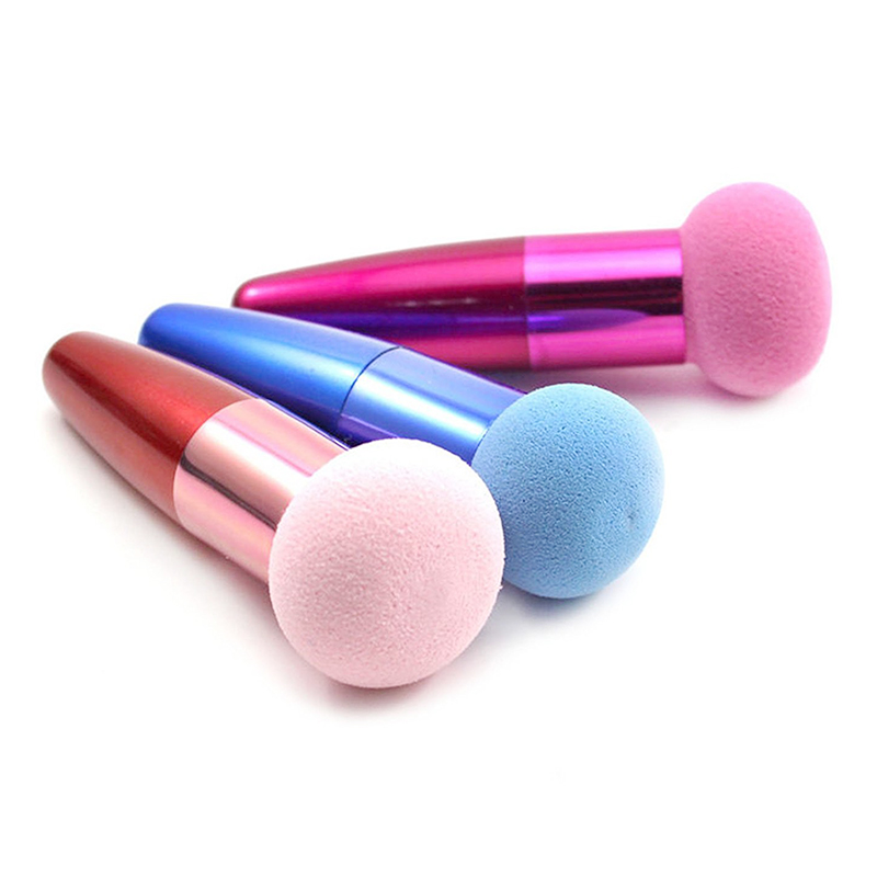 Cosmetic Make Up Brush Mushroom Head Sponge Brushes Makeup Beauty Tool - Rose Red