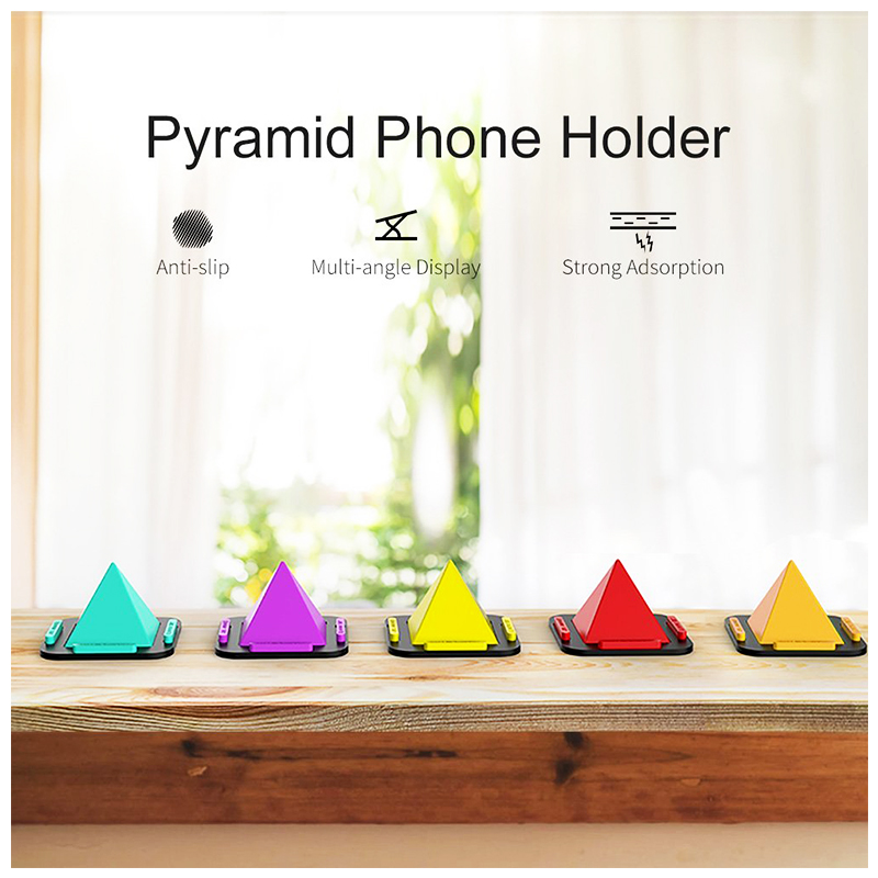 Multi-angle Pyramid Anti-Slip Silicone Phone Stand Holder for Mobiles Tablets - Red
