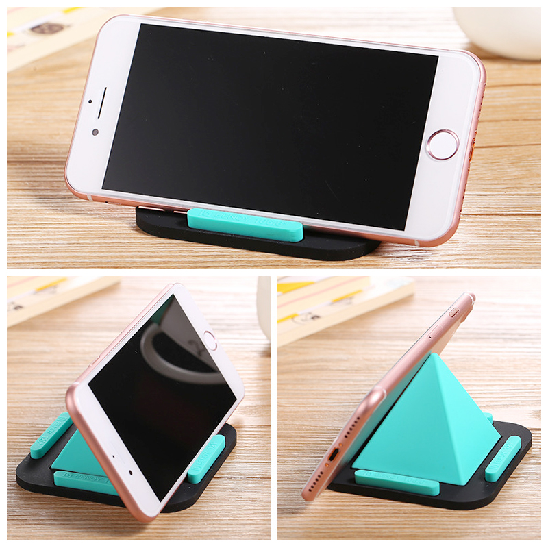 Multi-angle Pyramid Anti-Slip Silicone Phone Stand Holder for Mobiles Tablets - Green
