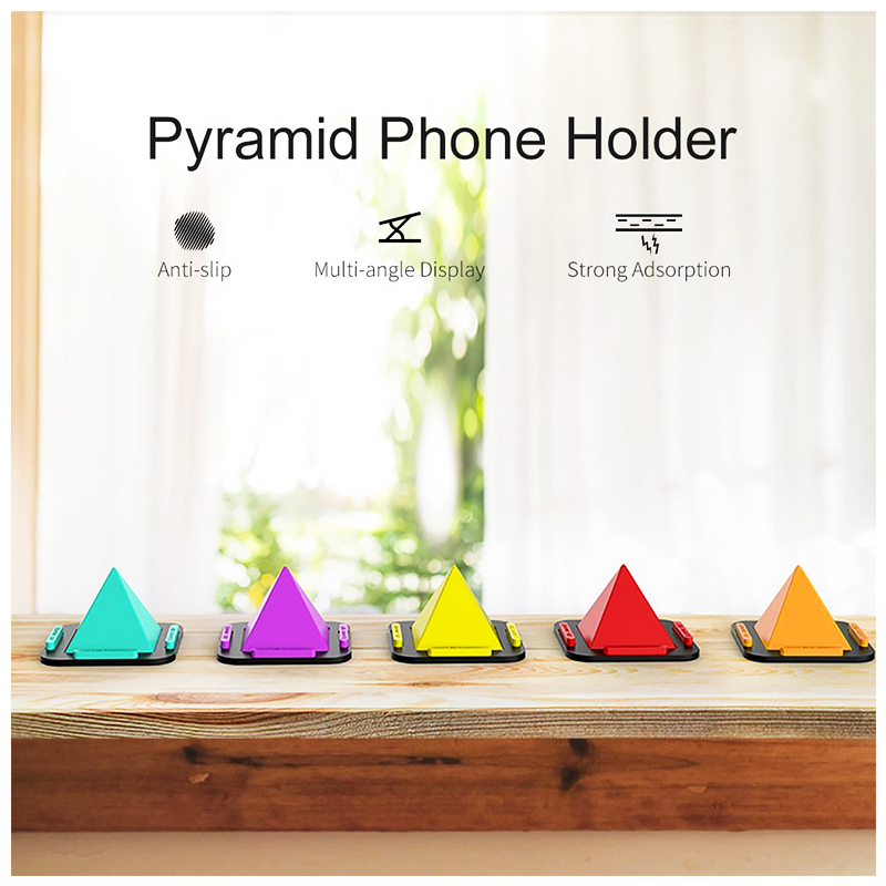 Multi-angle Pyramid Anti-Slip Silicone Phone Stand Holder for Mobiles Tablets - Golden