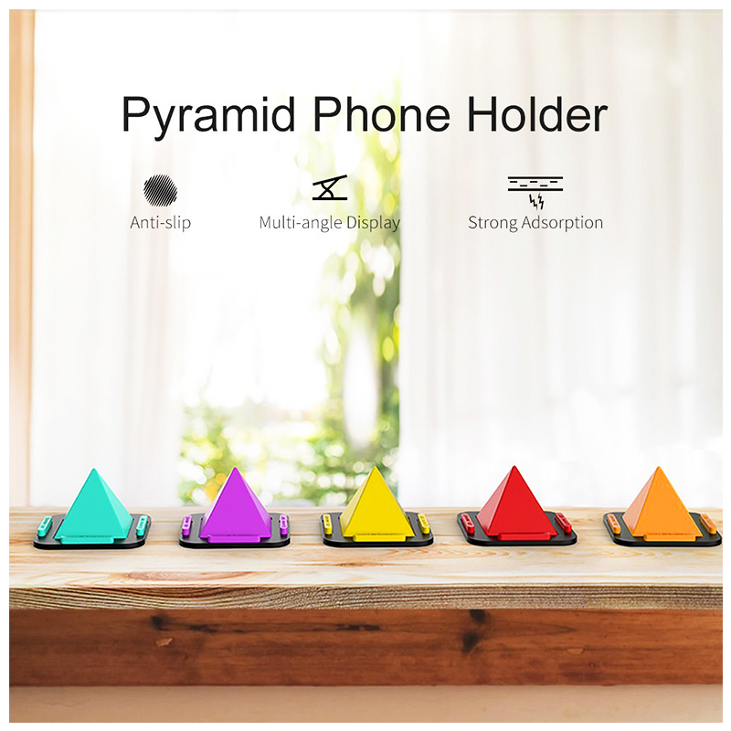 Multi-angle Pyramid Anti-Slip Silicone Phone Stand Holder for Mobiles Tablets - Yellow