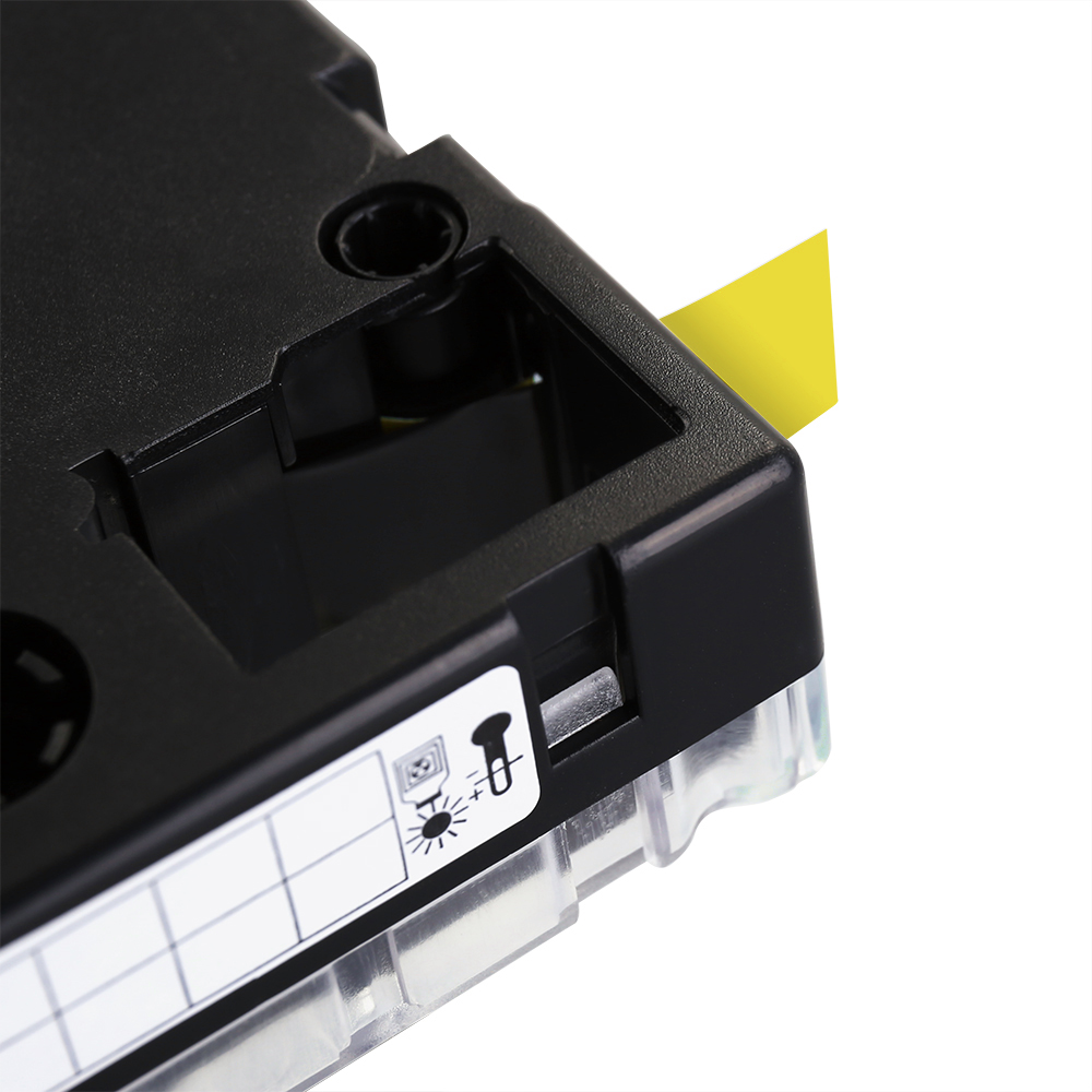 Label Tapes Compatible for Kingjim Epson Printer 12MM - Black on Yellow