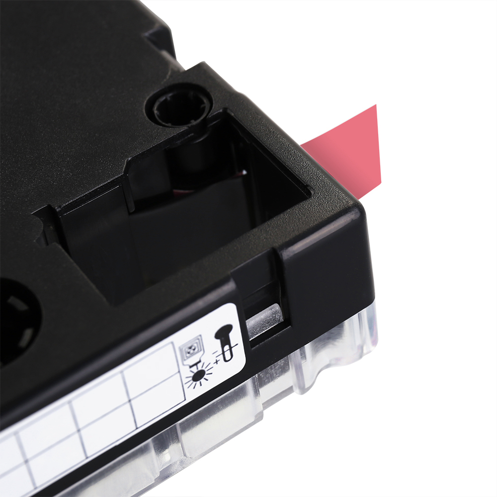 Label Tapes Compatible for Kingjim Epson Printer 18MM - Black on Red