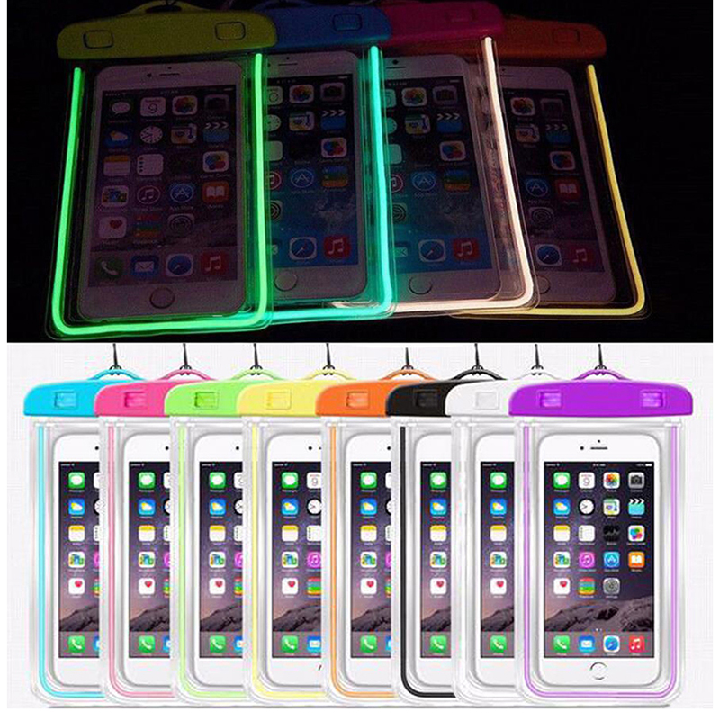 Waterproof Phone Case Dry Bag Glowing Underwater Phone Pouch for Smartphones