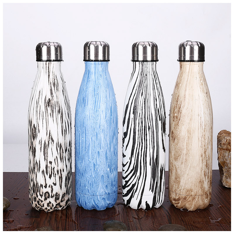 500ML Water Flask Stainless Steel Double Wall Vacuum Insulated Keep Hot Cold Bottle - Blue Water Drop