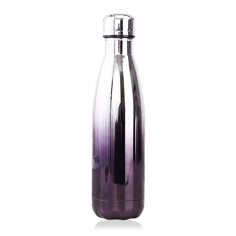 500ML Plating Gradient Water Flask Stainless Steel Double Wall Vacuum Insulated Bottle - Plating Black