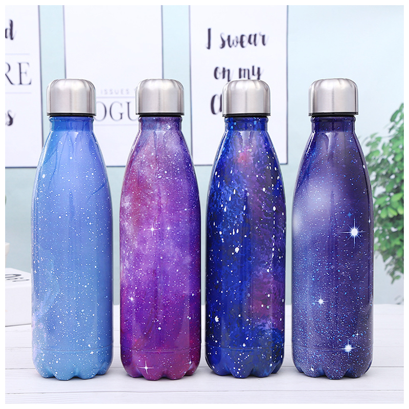500ML Portable Stainless Steel Water Flask Starry Sky Pattern Double Wall Vacuum Insulated Bottle - Pattern 3