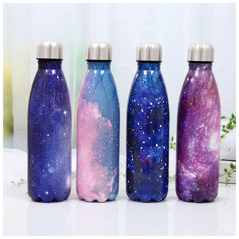 500ML Portable Stainless Steel Water Flask Starry Sky Pattern Double Wall Vacuum Insulated Bottle - Pattern 4
