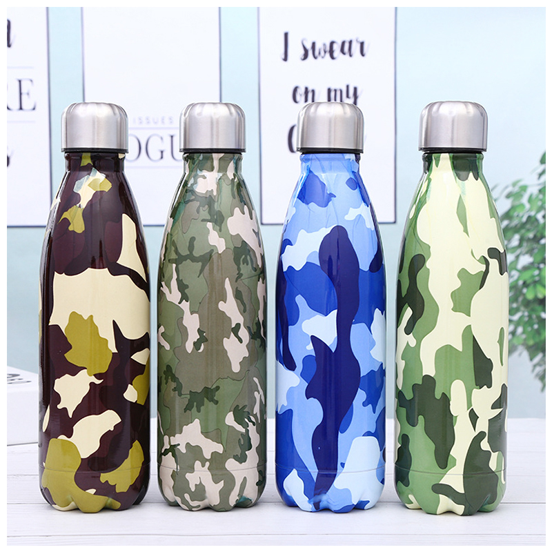 500ML Portable Stainless Steel Water Flask Camouflage Pattern Double Wall Vacuum Insulated Bottle - Pattern 4