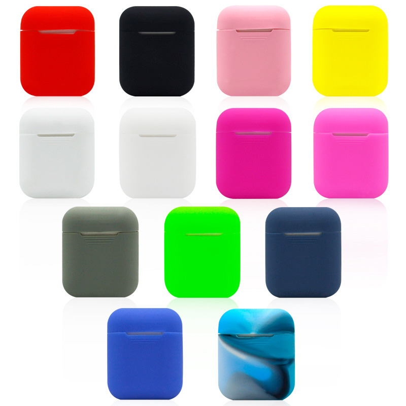 Portable Wireless Bluetooth Earphone Silicone Protective Box for Apple Headphones - Yellow
