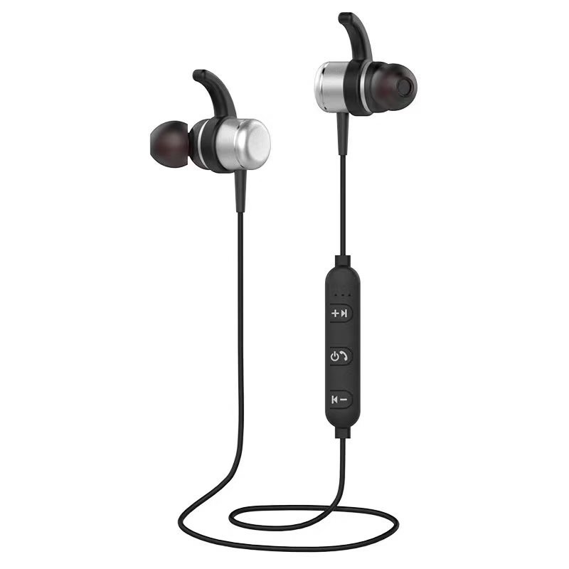 T1 Wireless Bluetooth Headset Sports Stereo In-Ear Headphone Earphone - Silver