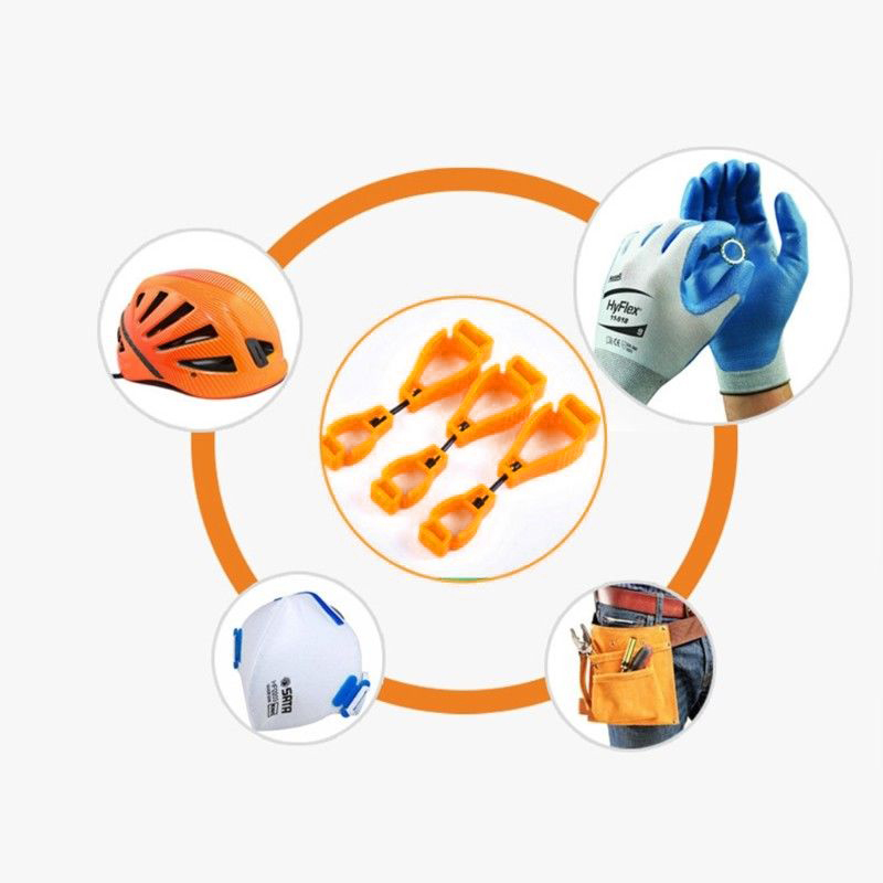 Portable Glove Clip Holder Hanger Guard Labor Work Clamp Grabber Catcher - Orange