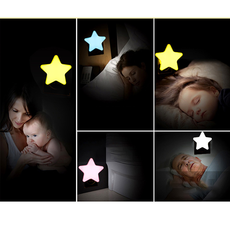 LED Sensor Control Light Kids Bedroom Decor Wall Night Light EU Plug Star Light