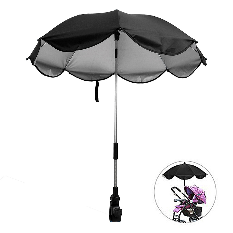Universal Baby Stroller Parasol UV Ray Shade Sun Protection Umbrella - Black