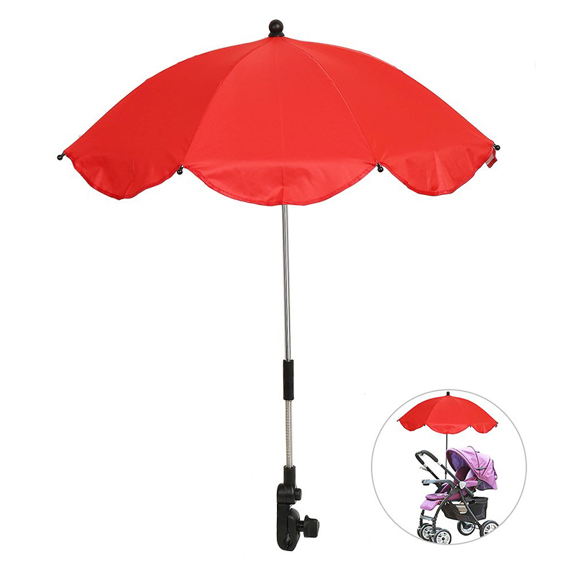 Universal Baby Stroller Parasol UV Ray Shade Sun Protection Umbrella - Red
