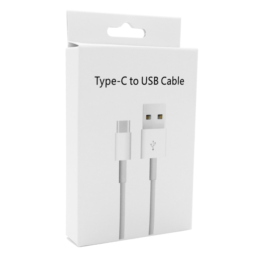 Type C to USB Charging Data Cable White Package Box