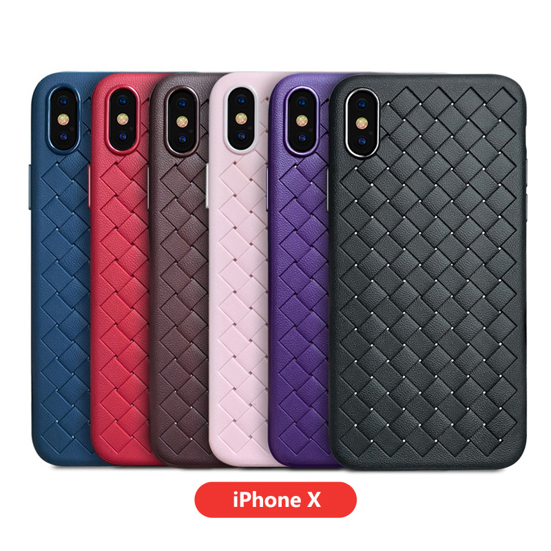 Apple Weave Braided Case Slim Shockproof TPU Phone Cover for iPhone X/XS
