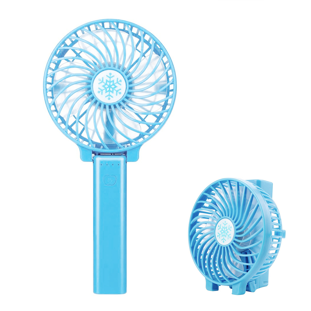 Handheld Mini USB Fan Built-in Battery Foldable Portable Desktop Table Cooler - Blue