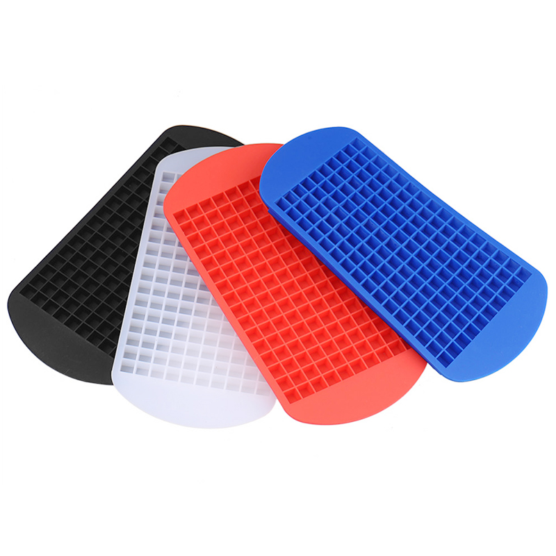 Silicone 160 Grids Cavity Mini Square Ice Cube Tray Maker Mold - Red
