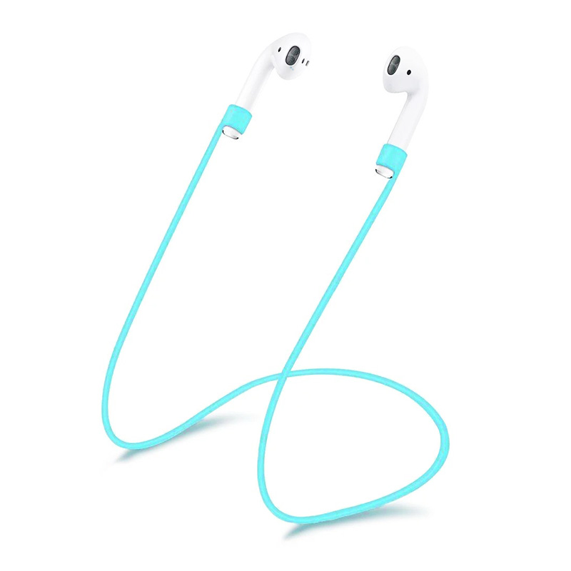 70CM AirPods Silicone Strap Bluetooth Earphone Anti-lost Loop String Rope Connector - Mint Green