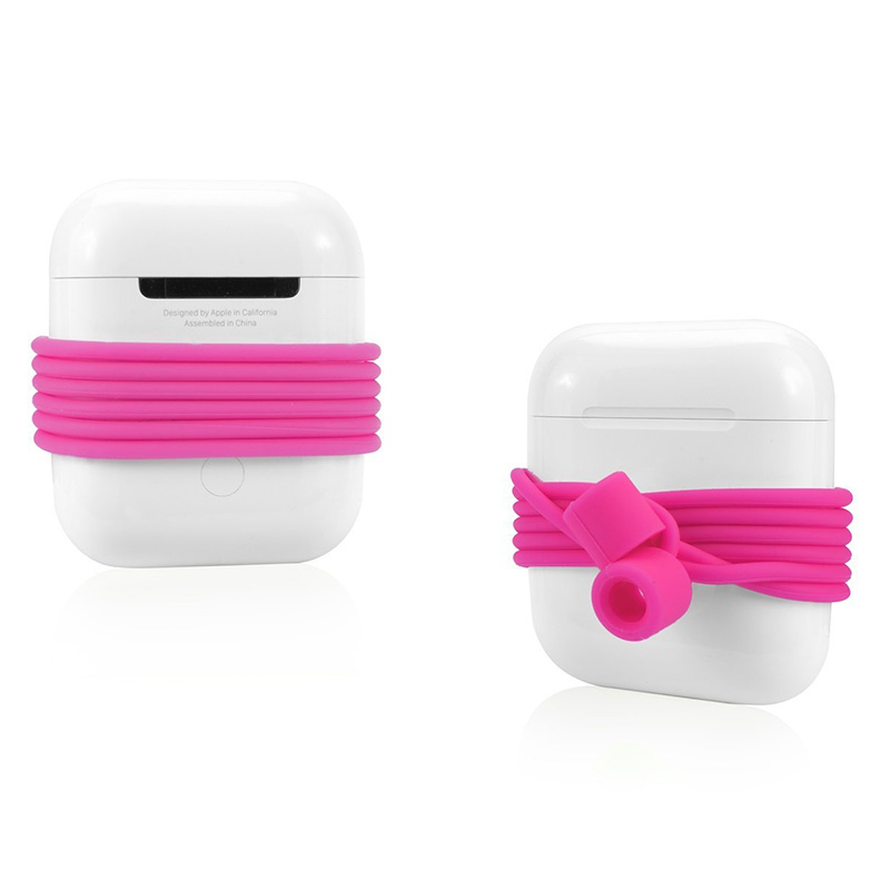 70CM AirPods Silicone Strap Bluetooth Earphone Anti-lost Loop String Rope Connector - Pink