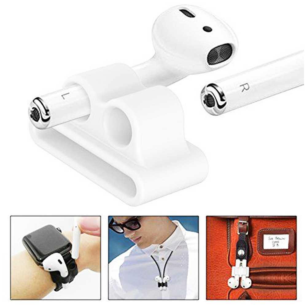 Silicone AirPods Holder Shock Resistant Anti-lost Safety Storage - White