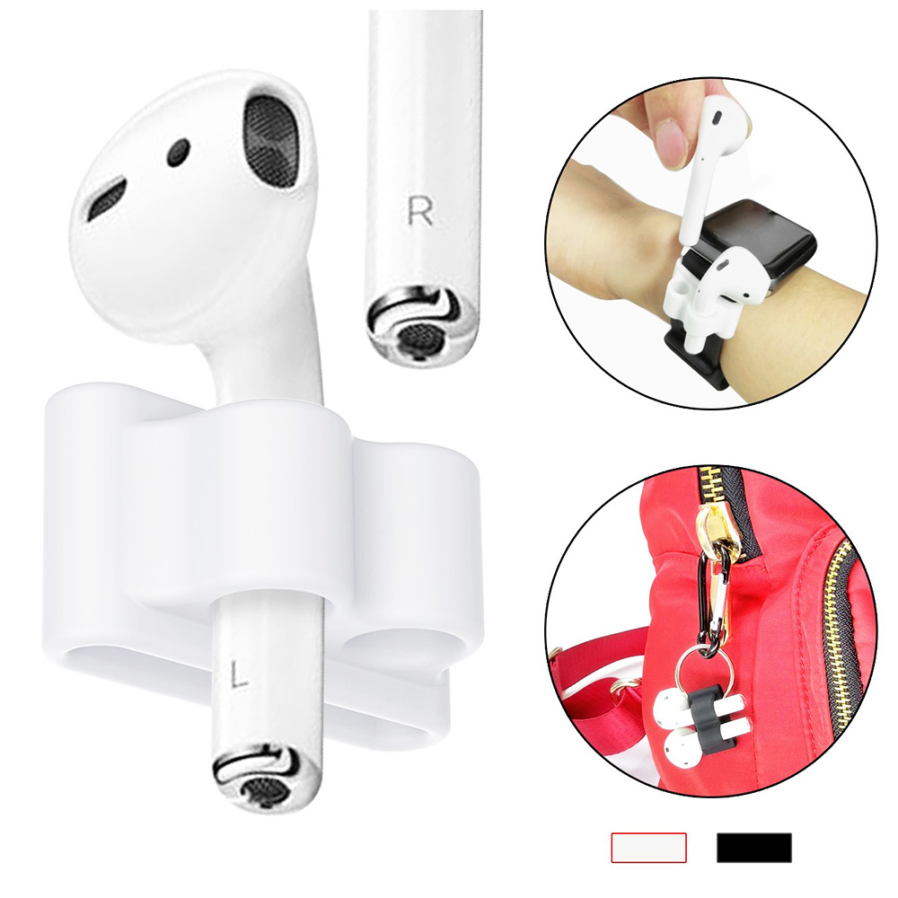 Silicone AirPods Holder Shock Resistant Anti-lost Safety Storage - White